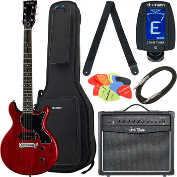 Harley Benton DC-Junior Faded Cherry Bundle 514575 фото