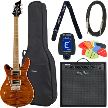 Harley Benton CST-24T LH Amber Stripe Bundle A106 фото